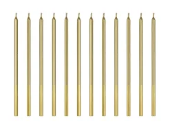Fødselsdagslys, Guld, 14 cm (12 Stk.)