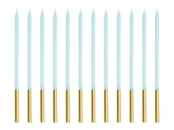 Fødselsdagslys, Lyseblå, 14 cm (12 Stk.)