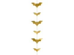 Flagermus Papir Guirlande Guld - Halloween Pynt
