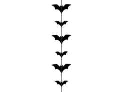 Flagermus Papir Guirlande Sort - Halloween Pynt