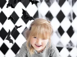 Flagermus Papir Guirlande Sort - Halloween Pynt