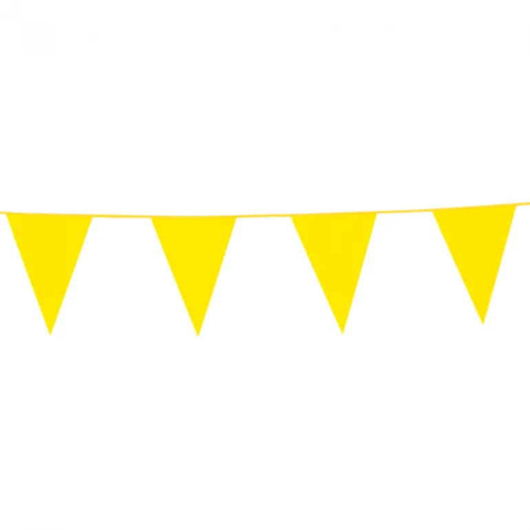 Flagguirlande 10 med gule vimpel flag (30cm X 20cm)