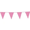 Flagguirlande m/Lyserøde Glitter Vimpler 20x30cm, 6M
