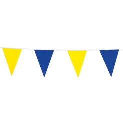 Flagguirlande 10M med Blå & gule vimpel flag (30cm X 20cm)