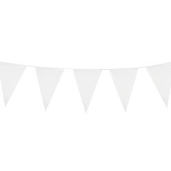Flagguirlande 10M med hvide vimpel flag (30cm X 20cm)
