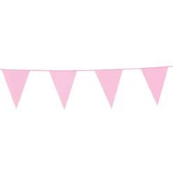 Flagguirlande 10M med lyserøde vimpel flag (30cm X 20cm)
