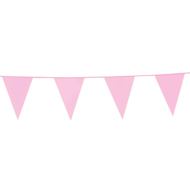 Flagguirlande 10M med lyserøde vimpel flag (30cm X 20cm)