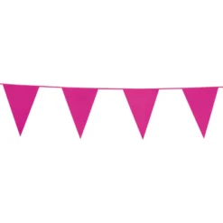Flagguirlande 10M med Pink vimpel flag (30cm X 20cm)