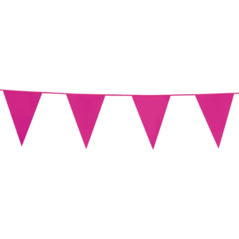 Flagguirlande 10M med Pink vimpel flag (30cm X 20cm)