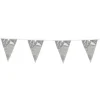 Flagguirlande 10M med sølv vimpel flag (30cm X 20cm)