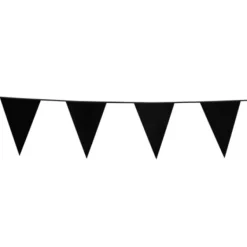 Flagguirlande 10M med sorte vimpel flag (30cm X 20cm)