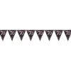 Flagguirlande 4M med Sparkling 70 År vimpel flag (sort & pink)