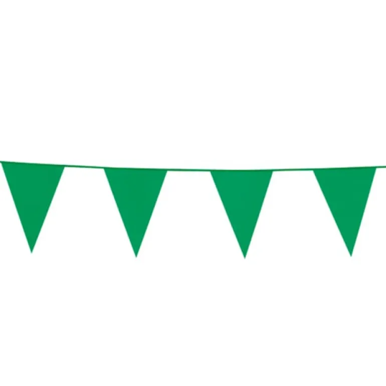 Flagguirlande 10M m/Mørkegrønne Vimpler (30 x 20 cm)