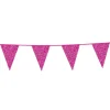 Flagguirlande m/Pink Glitter Vimpler 20x30cm, 6M