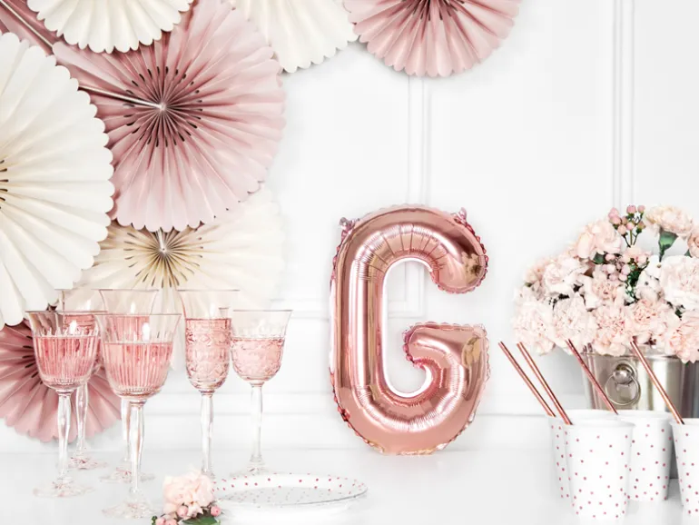 Folie Ballon Bogstaver ''G'', 35 cm, Rosegold
