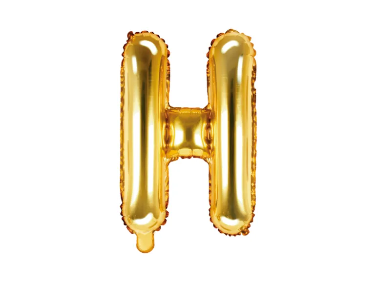 Folie Ballon Bogstaver ''H'', 35 cm, Guld
