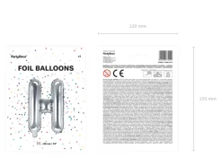 Folie Ballon Bogstaver ''H'', 35 cm, Sølv