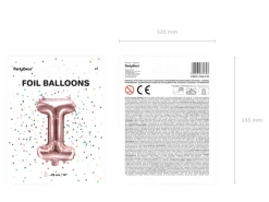 Folie Ballon Bogstaver ''I'', 35 cm, Rosegold