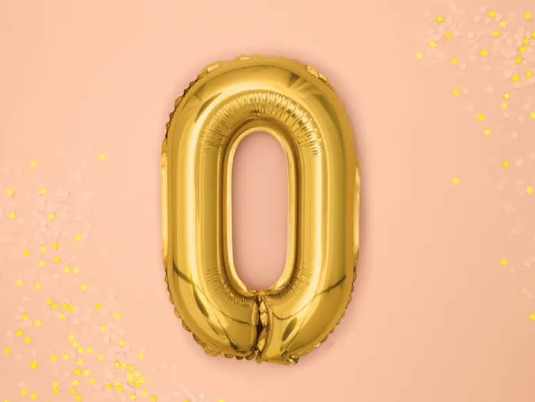 Folie Ballon Bogstaver ''O'', 35 cm, Guld