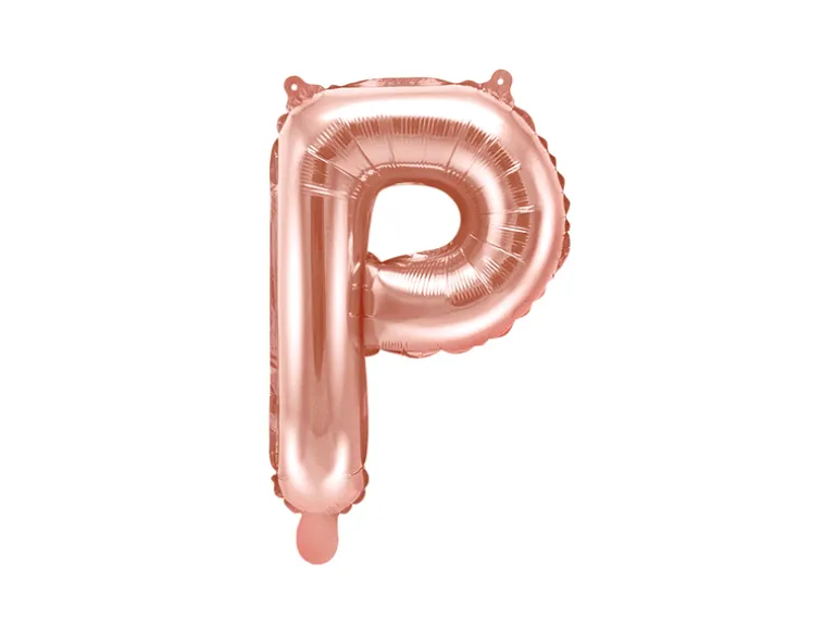 Folie Ballon Bogstaver ''P'', 35 cm, Rosegold