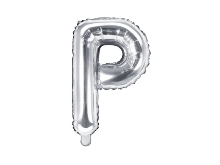 Folie Ballon Bogstaver ''P'', 35 cm, Sølv, 1Piece