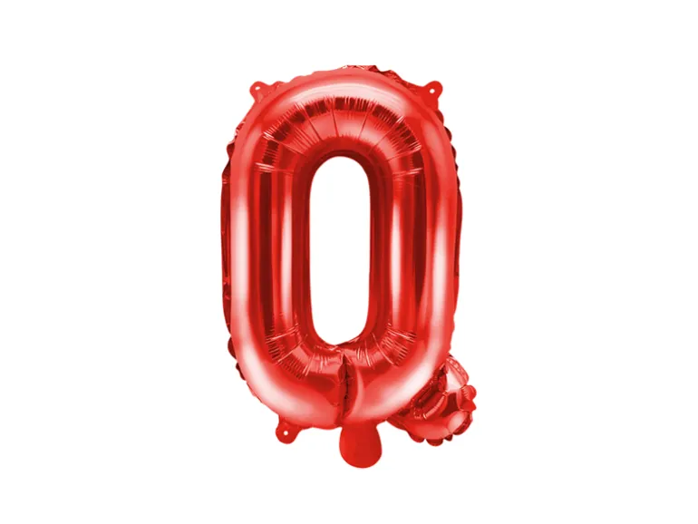 Folie Ballon Bogstaver ''Q'', 35 cm, Rød