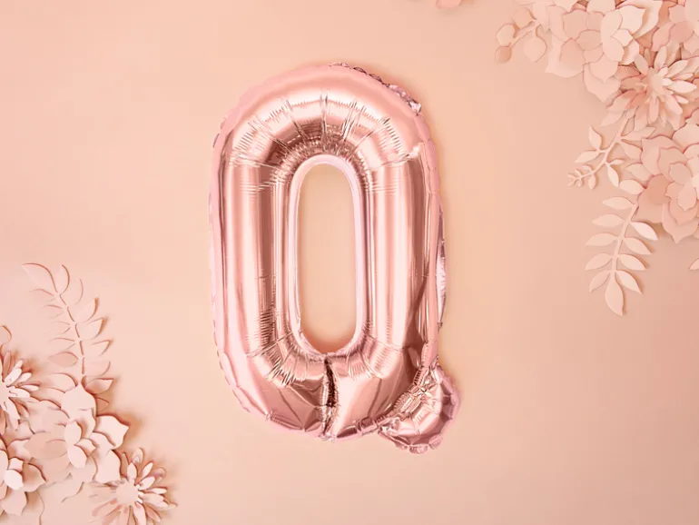 Folie Ballon Bogstaver ''Q'', 35 cm, Rosegold