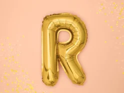 Folie Ballon Bogstaver ''R'', 35 cm, Guld