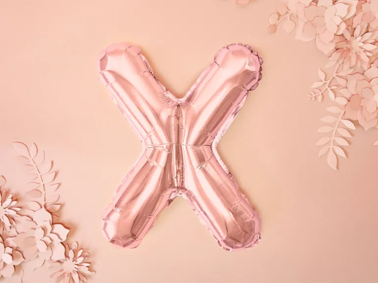 Folie Ballon Bogstaver ''X'', 35 cm, Rosegold