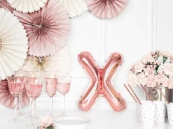 Folie Ballon Bogstaver ''X'', 35 cm, Rosegold