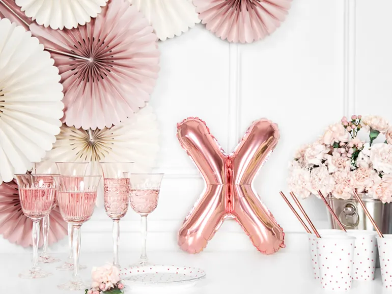 Folie Ballon Bogstaver ''X'', 35 cm, Rosegold