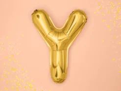 Folie Ballon Bogstaver ''Y'', 35 cm, Guld