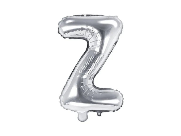 Folie Ballon Bogstaver ''Z'', 35 cm, Sølv