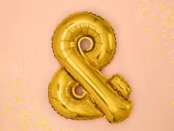 Folie Ballon &, 35 cm, Guld