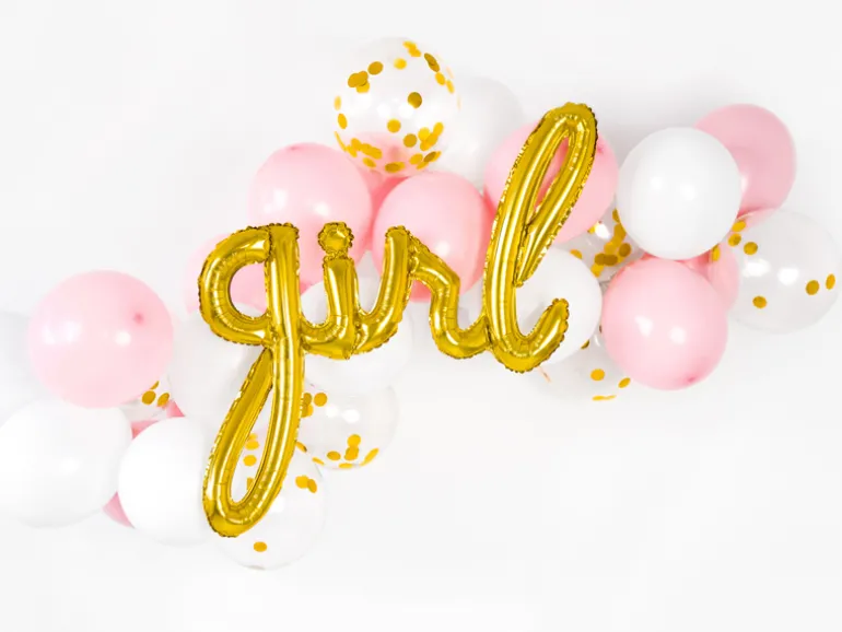 Folie Ballon Girl, Guld, 77 X 70 cm
