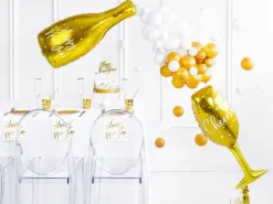 Folie Ballon - Guld Champagne Glas 80cm, Cheers