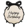 Folieballon “Happy Birthday” Creme & Sort – 47.5 x 45 cm