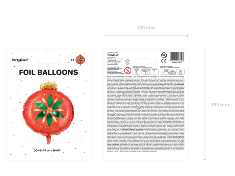 Folie Ballon Jul Bauble, 45 X 45 cm, Mix