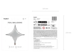 Folie Ballon 4-Point Stjerne, 45 cm, Sølv