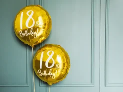 Folie Ballon 18 Års Fødselsdag, Guld, 45 cm