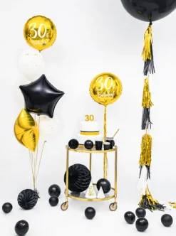 Folie Ballon 30 Års Fødselsdag, Guld, 45 cm