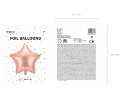 Folie Ballon Stjerne, 48 cm, Rosegold