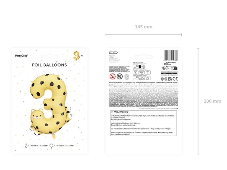 Folie Ballon Tal 3 - Cheetah, 72.5 X 109 cm, Mix
