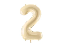 Folie Ballon Tal ''2'', 72 cm, Beige