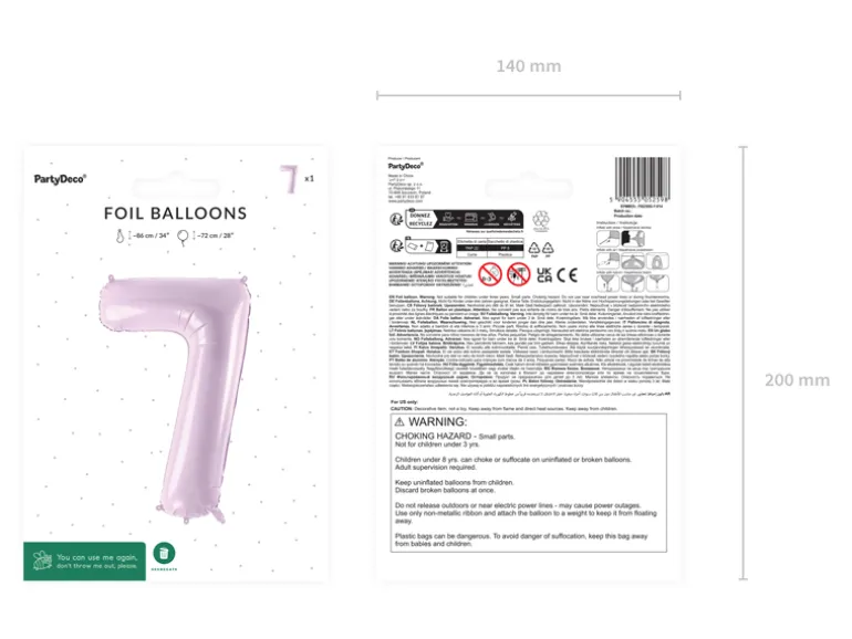 Folie Ballon Tal ''7'', 72 cm, Lilla