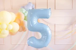 Folie Ballon Tal ''5'', 72 cm, Lyseblå