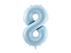 Folie Ballon Tal ''8'', 72 cm, Lyseblå