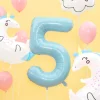 Folie Ballon Tal ''5'', 86 cm, Lyseblå