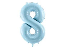 Folie Ballon Tal ''8'', 86 cm, Lyseblå