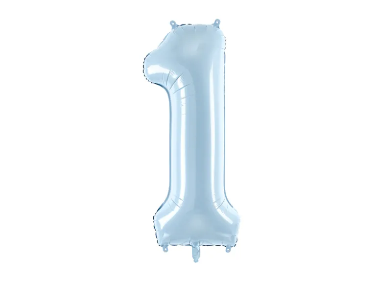 Folie Ballon Tal ''1'', 72 cm, Lyseblå